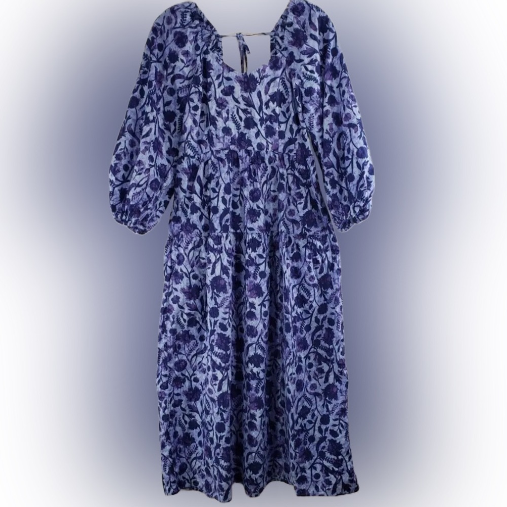 Universal Thread Women’s Floral Blue & Purple Maxi Dress Size:M